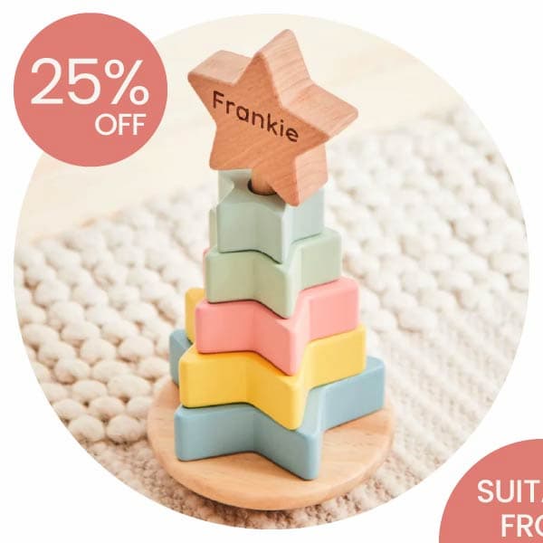 Personalised Wooden Star Stacker Toy FSC®