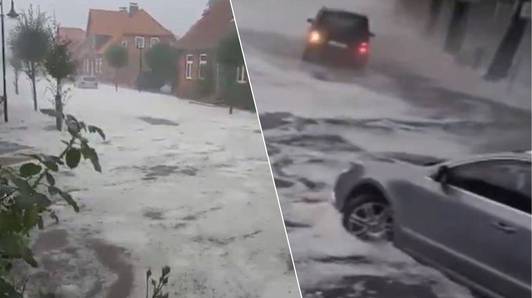 Hagel ter grootte van tennisballen bij hevig onweer in Duitsland