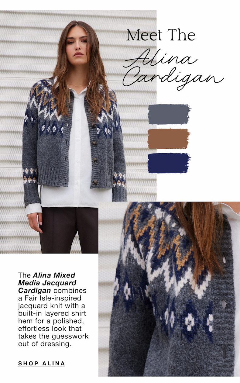 Alina Mixed Media Jacquard Cardigan