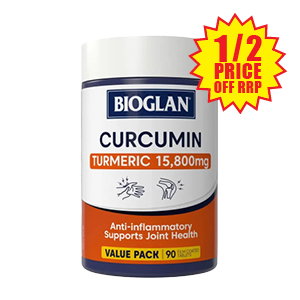 Bioglan Curcumin 90 Tablets 1/2 price off RRP  at Chemist Warehouse sale ends 22 July 2026