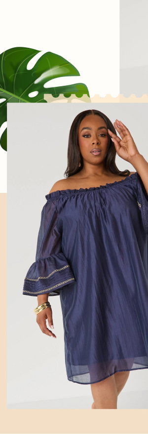 Embroidered Off The Shoulder Dress