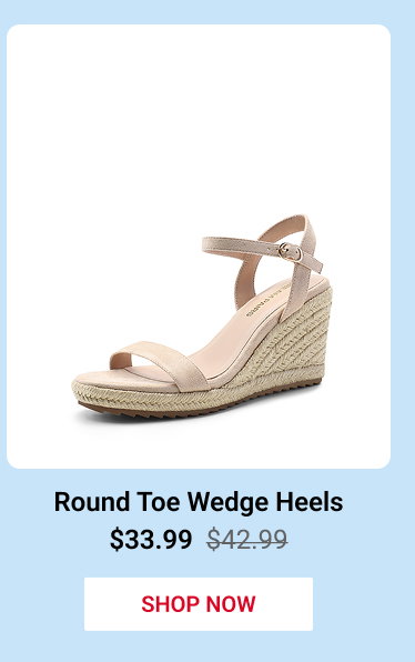 Round Toe Wedge Heels