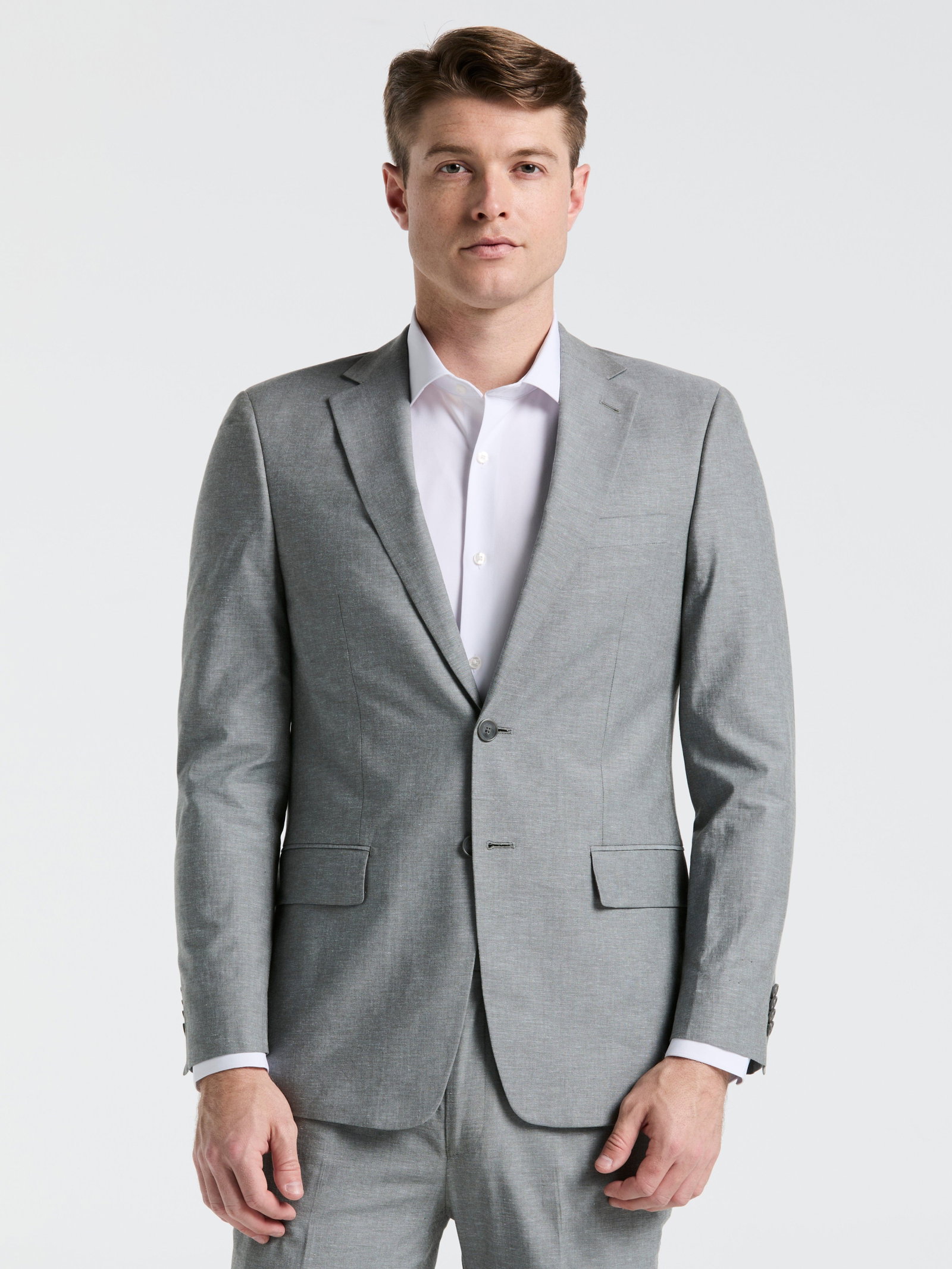 Slim Fit Solid Linen Blend Suit Jacket
