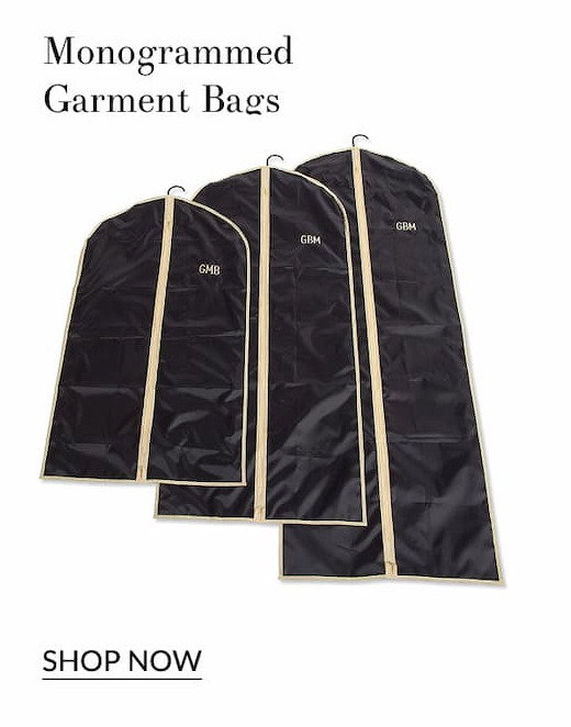 Monogrammed garment bags