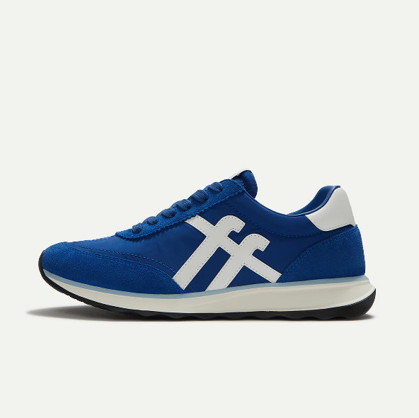 RETRO-Q Fabric/Suede Trainers - Blue
