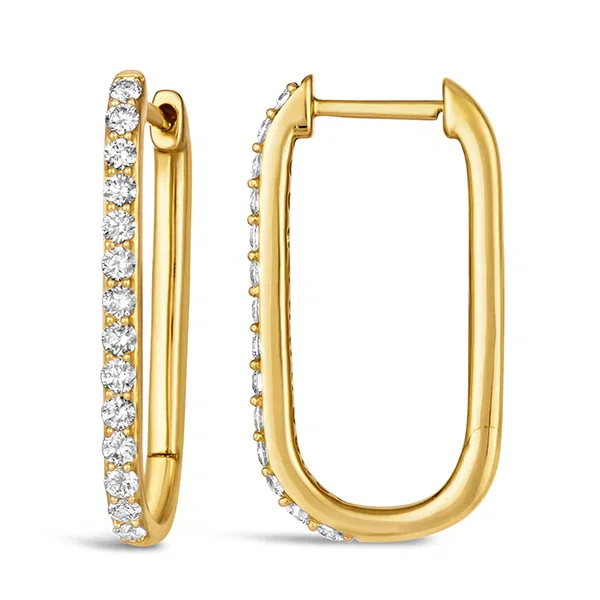 Image of Morris & David 14K Gold 0.50ctw Diamond Paperclip Hoop Earrings