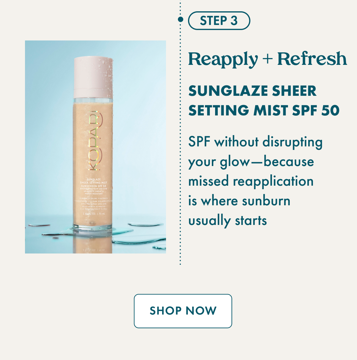 Sunglaze Sheer Setting Mist Sunscreen SPF 50
