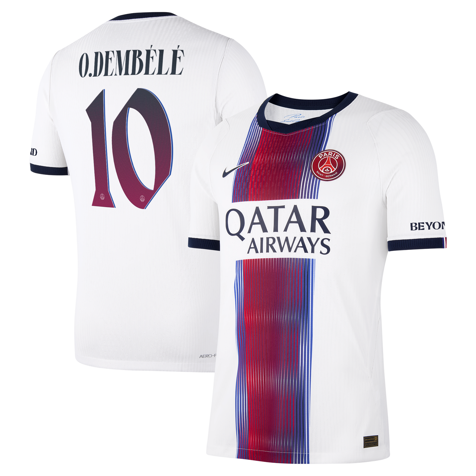 PSG Nike Aero-FIT Away Match Shirt 2026-27 with Cup printing O.Dembélé 10