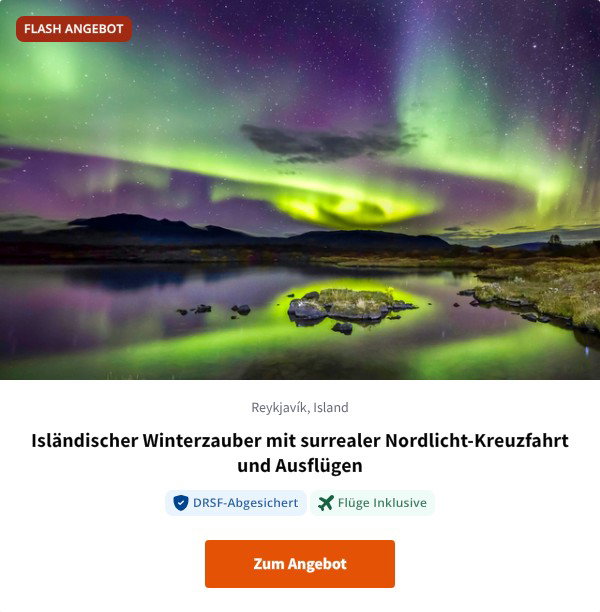 Isländischer Winterzauber mit surrealer Nordlicht-Kreuzfahrt und Ausflügen