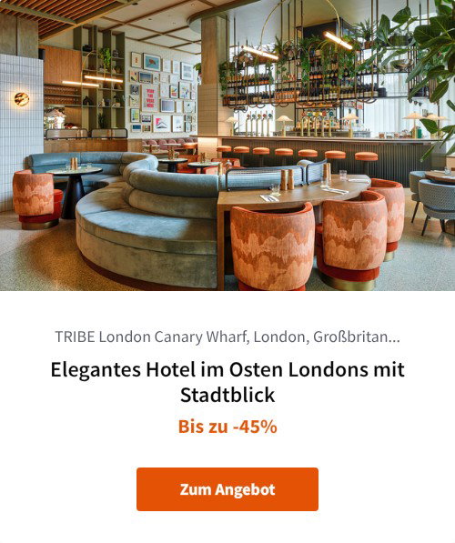 Elegantes Hotel im Osten Londons mit Stadtblick