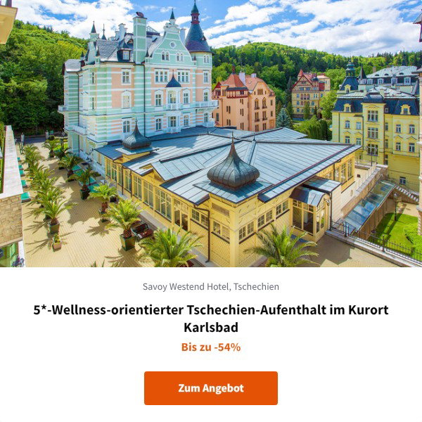 5*-Wellness-orientierter Tschechien-Aufenthalt im Kurort Karlsbad