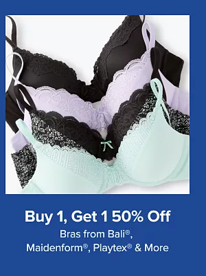 Buy one, get one free bras and panties form Balie. Maidenform, Playtex and more. Shop now.