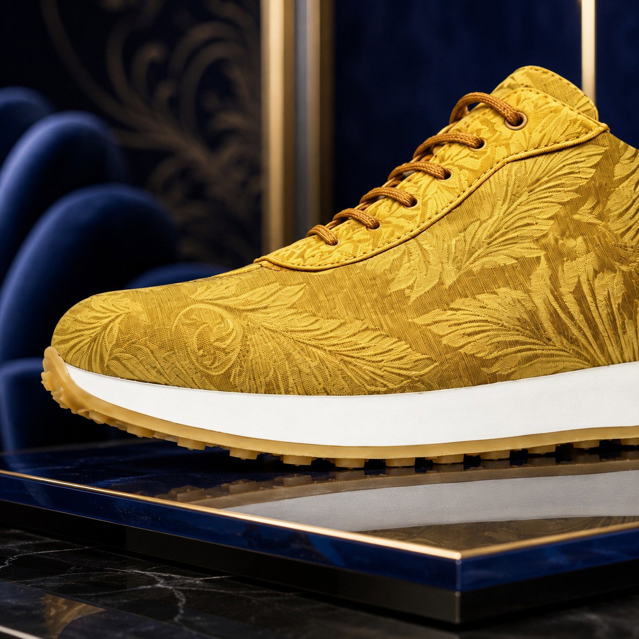 Golden Velvet Paisley Runners