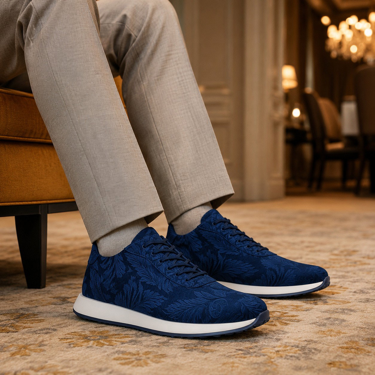 Indigo Velvet Paisley Runners
