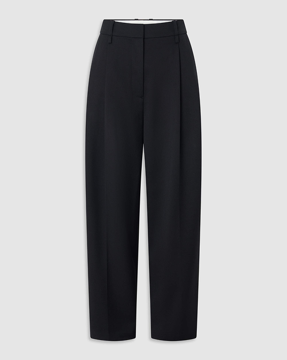 TAPERED PLEAT PANT, BLACK