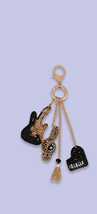 Musical Motifs Beaded Bag Charm