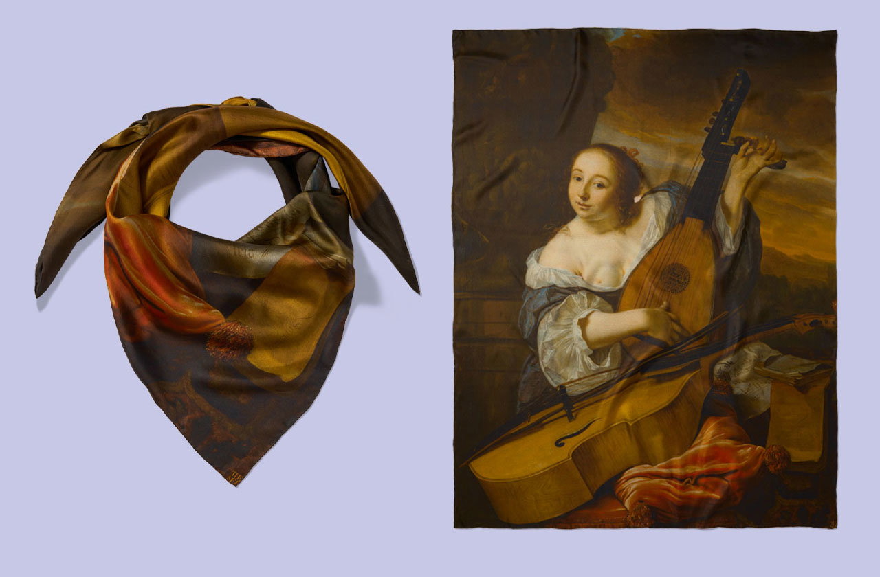 Van der Helst The Musician Silk Scarf
