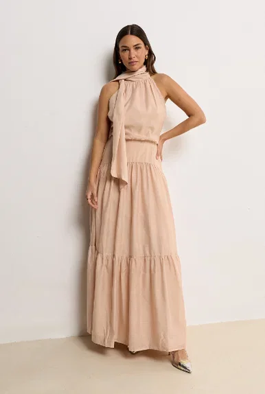 JV-ELARA regular fit maxi jurk - dusty pink