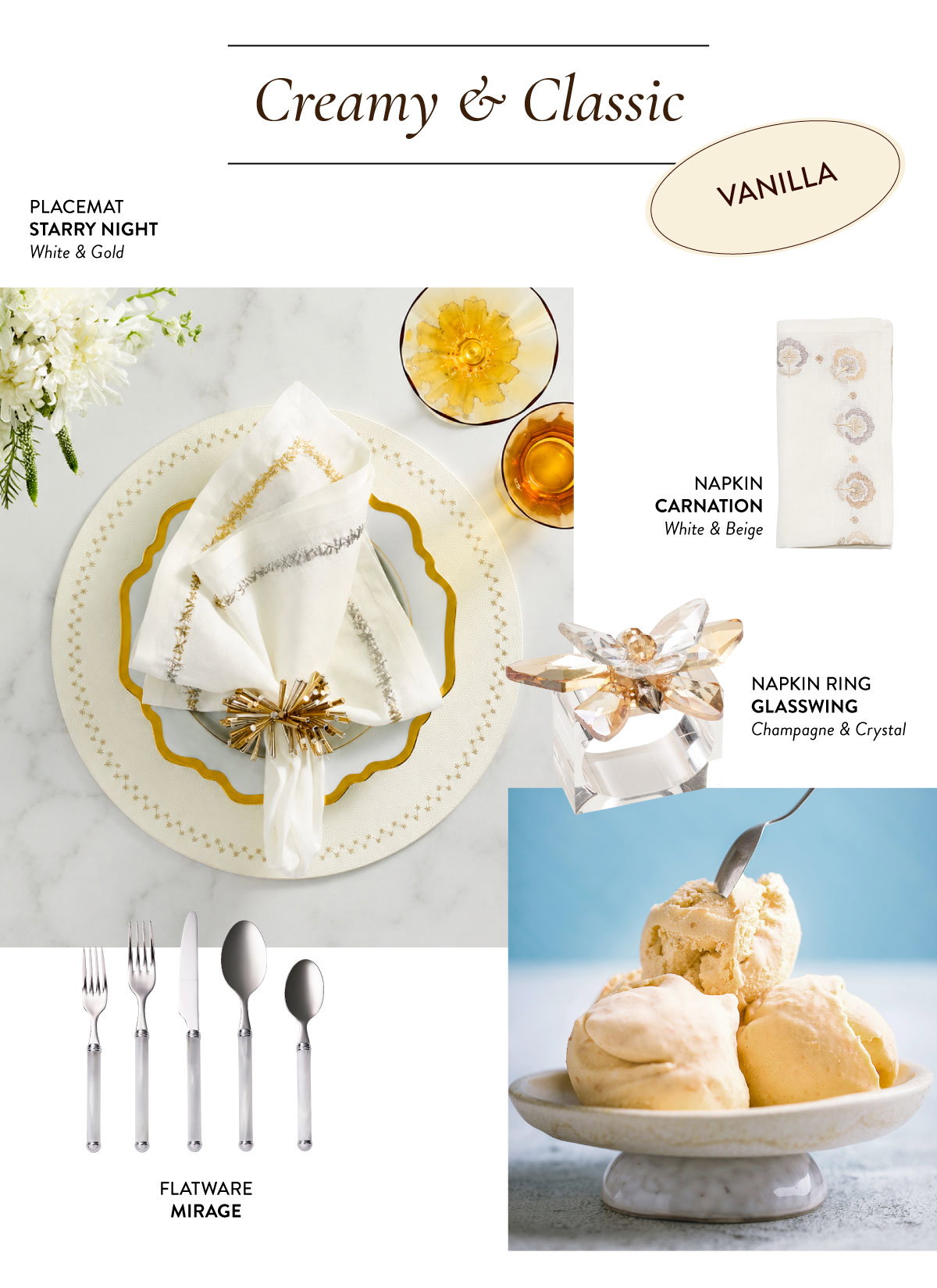 Vanilla Flavored Inspired Tablescape