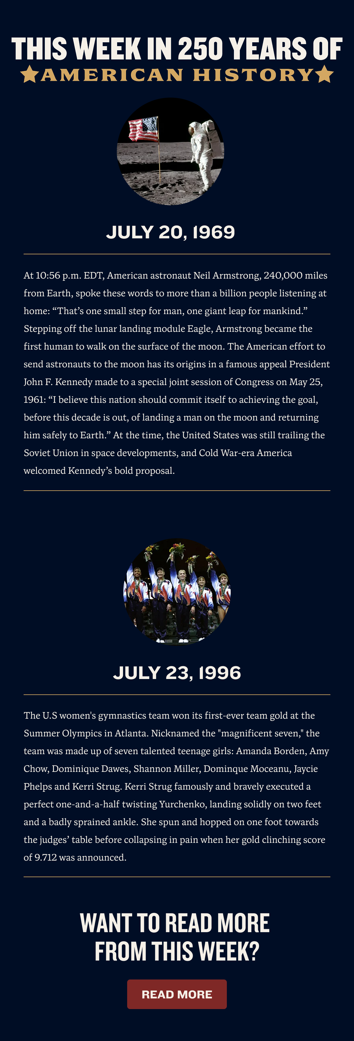 July 19th - July 25th | This week in American History