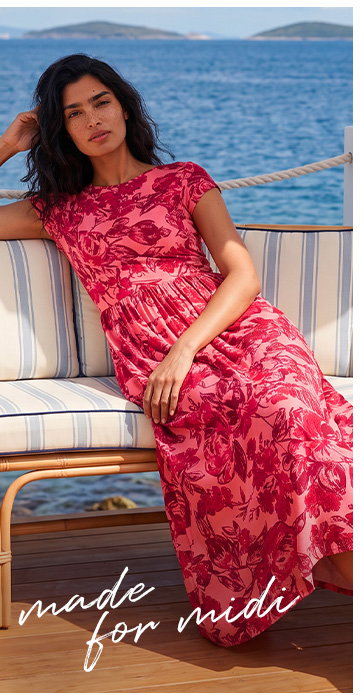 Floral Print Pocket Midi Dress