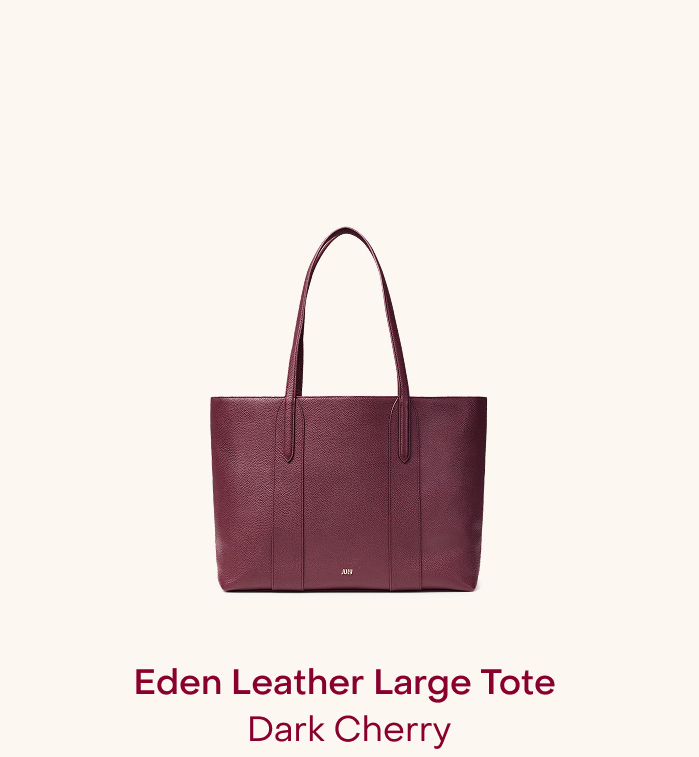 Eden Leather Large Tote Dark Cherry
