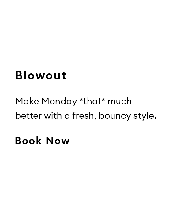 Blowout. Make Monday *that* much better with a fresh, bouncy style. Book now.