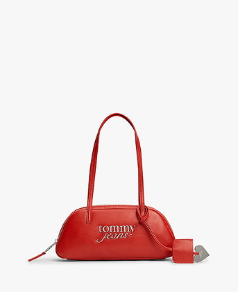 Schultertasche Mit Metall Logo Anhänger