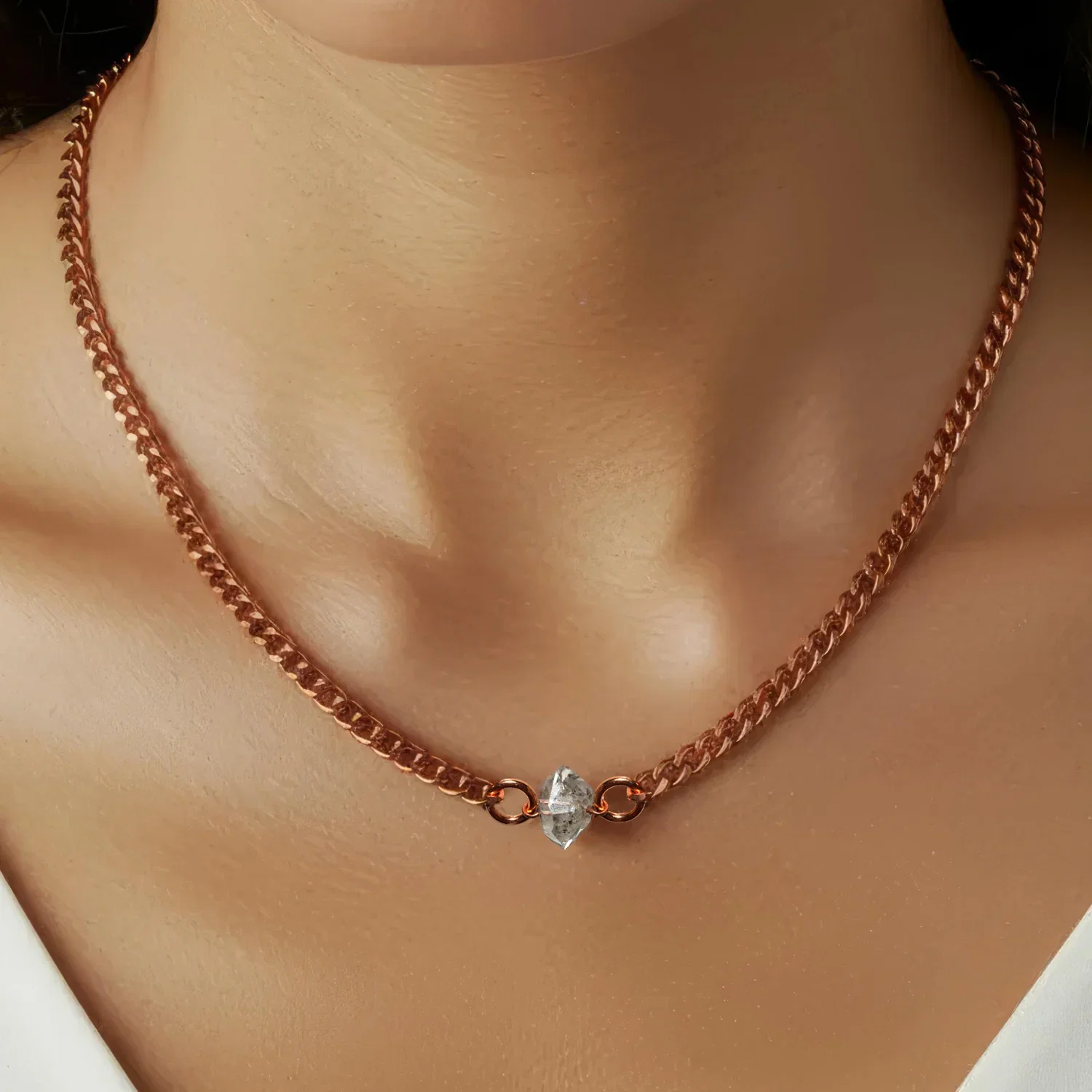 Image of Herkimer Diamond with Copper Necklace