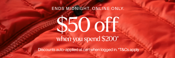 Spend and Save. Ends Midnight. Online Only.