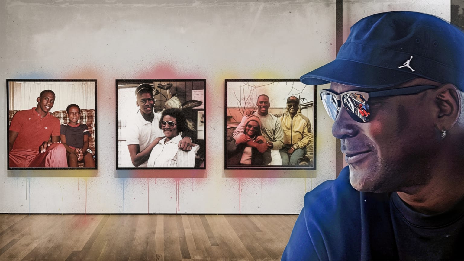 Four images of Michael Jordan