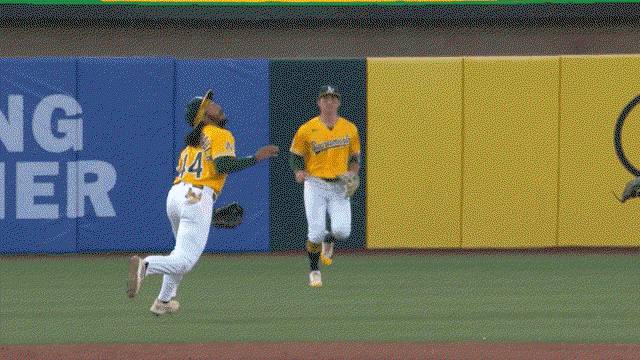 An animated gif of Joshua Kuroda-Grauer making a diving catch