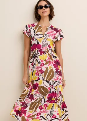 365 by Freemans Tropical Print Midi Dress