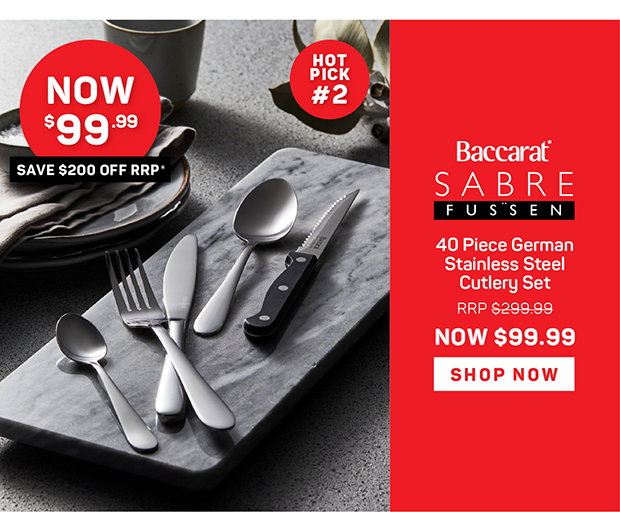 Baccarat SABRE Fussen 40 Piece German Stainless Steel Cutlery Set