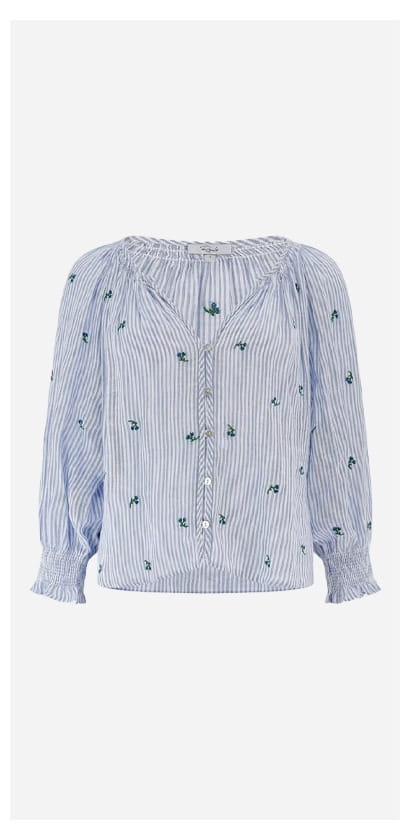 Mariah Top In Bluebell Embroidery