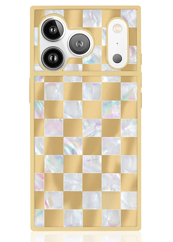 Image of SQUARE® Gold Checkered Pearl Case