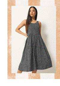 M&Co Petite Black Spot Print Sleeveless Cotton Midi Dress