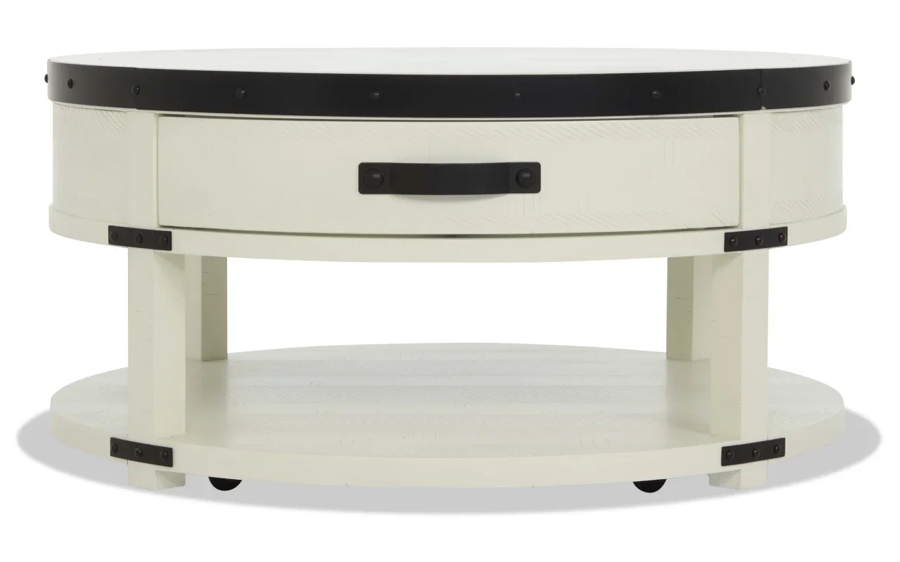 Montana White Round Storage Coffee Table