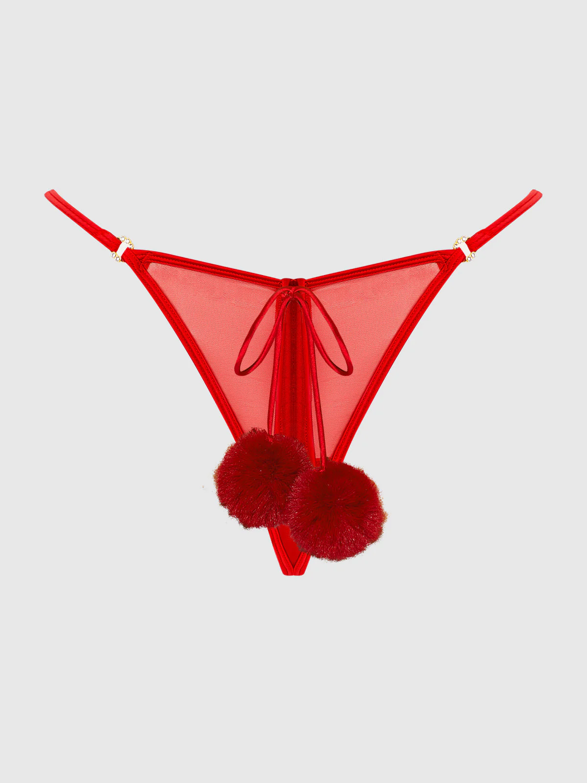 Scarlett Tie Front Pom Pom G-String