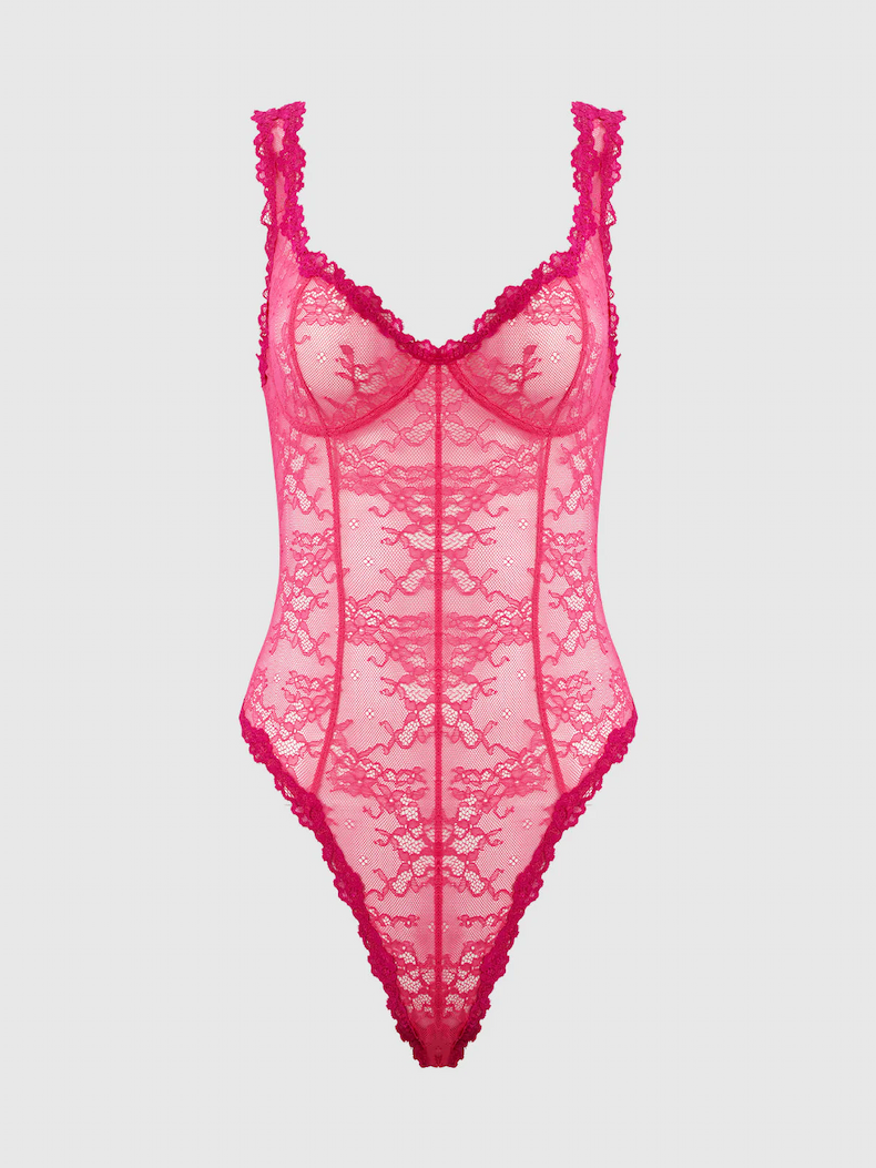 Pia Lace Wireless & Seamed Bodysuit