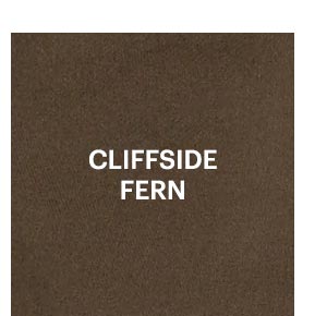 Color swatch of a dark earthy green called Cliffside Fern.