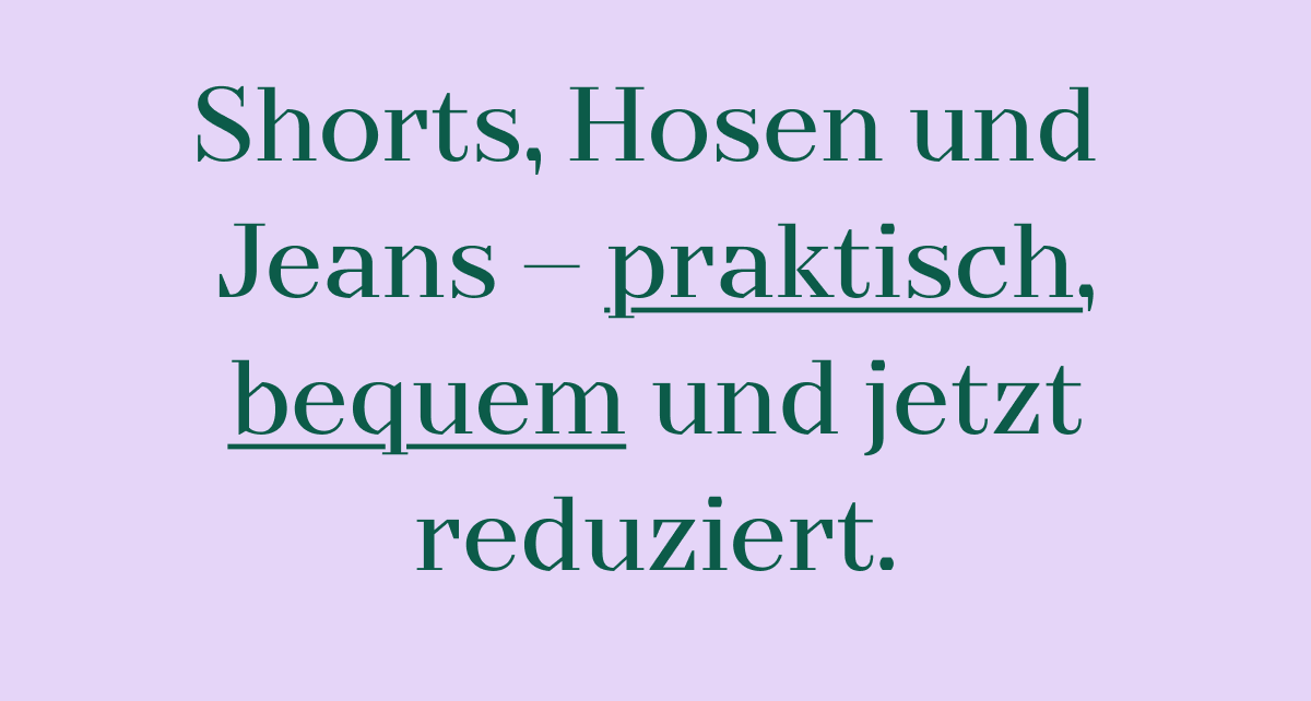 Entdecke nachhaltige Hosen jetzt 15% und mehr reduziert! 