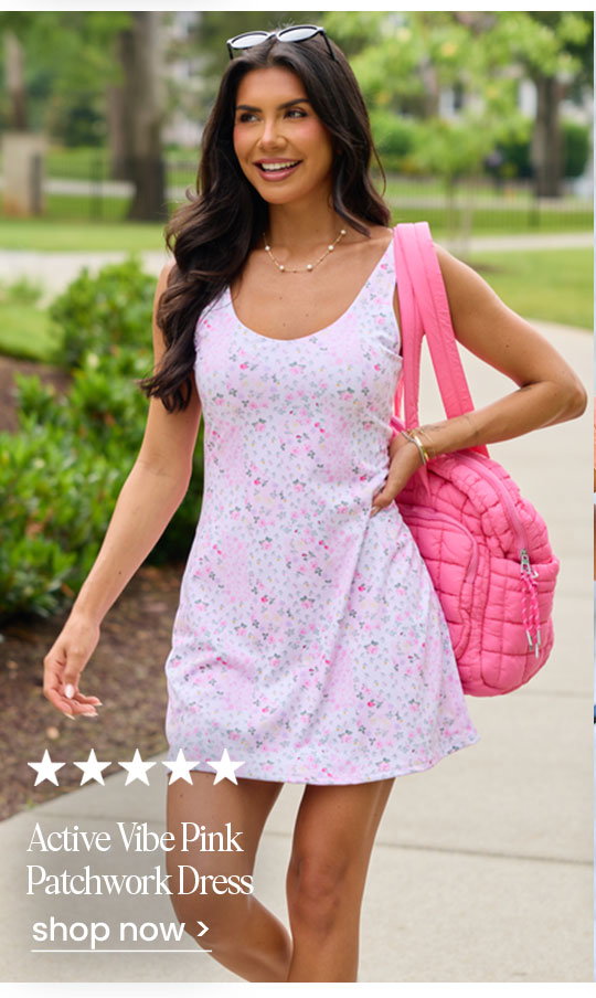 active vibe pink patchwork dress