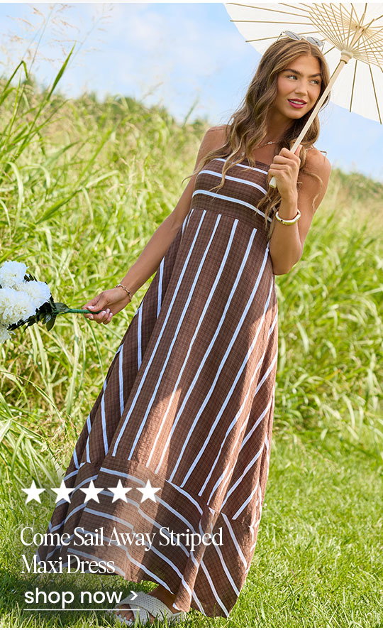 come sail away striped maxi dress