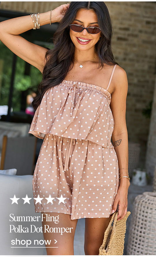 summer fling polka dot romper