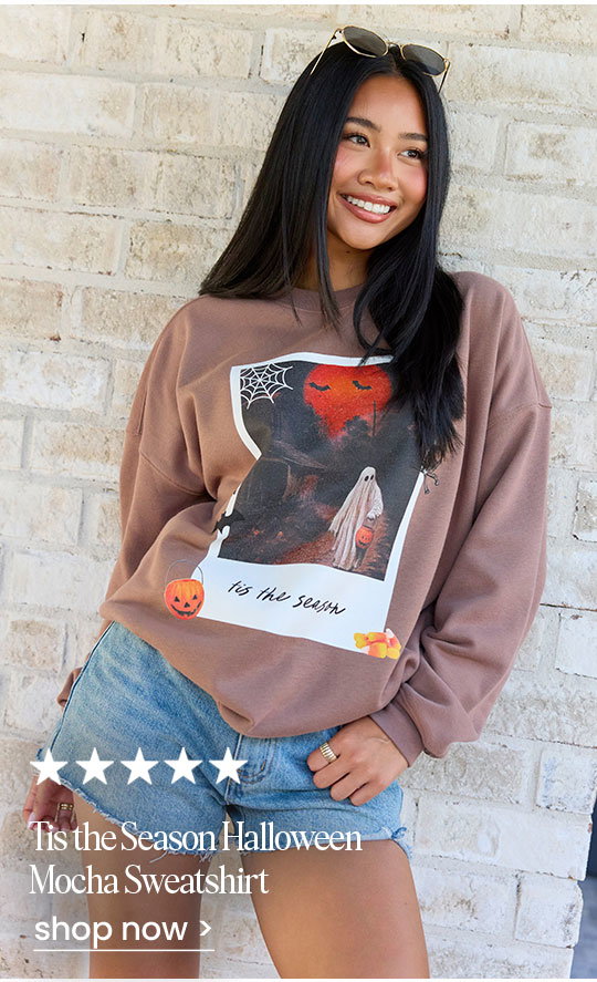 tis the season halloween mocha sweatshirt