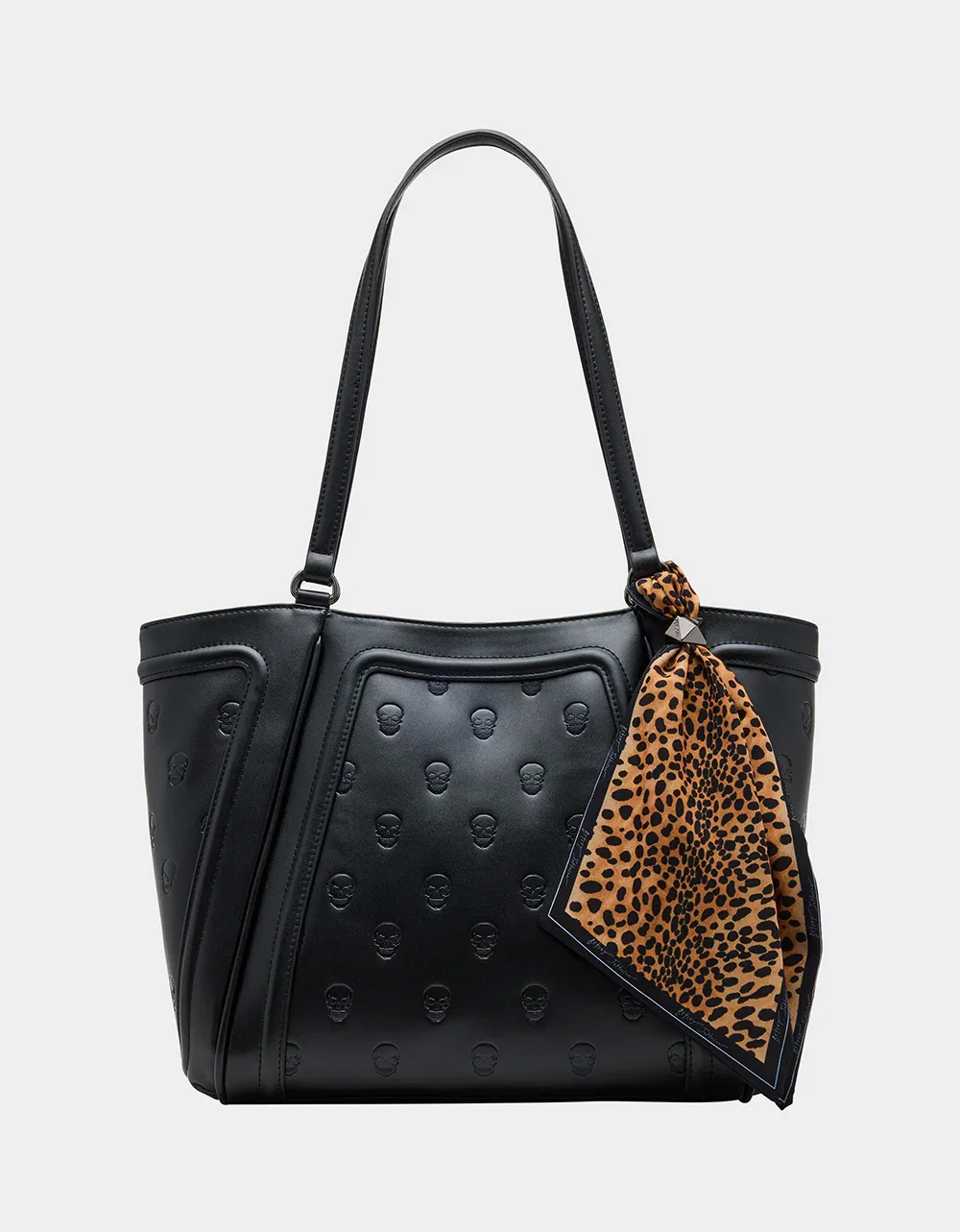 Image of SKULLICIOUS TOTE WITH SCARF BLACK