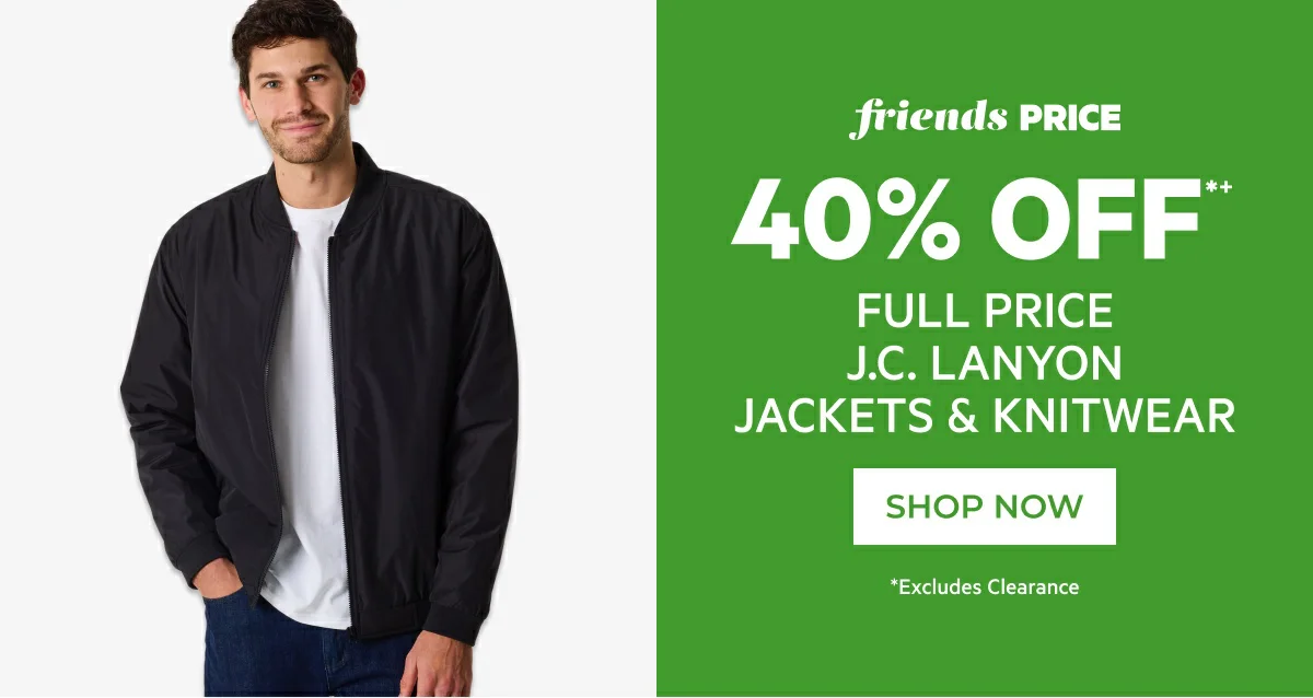 40% off full price j.c. lanyon jackets & knitwear