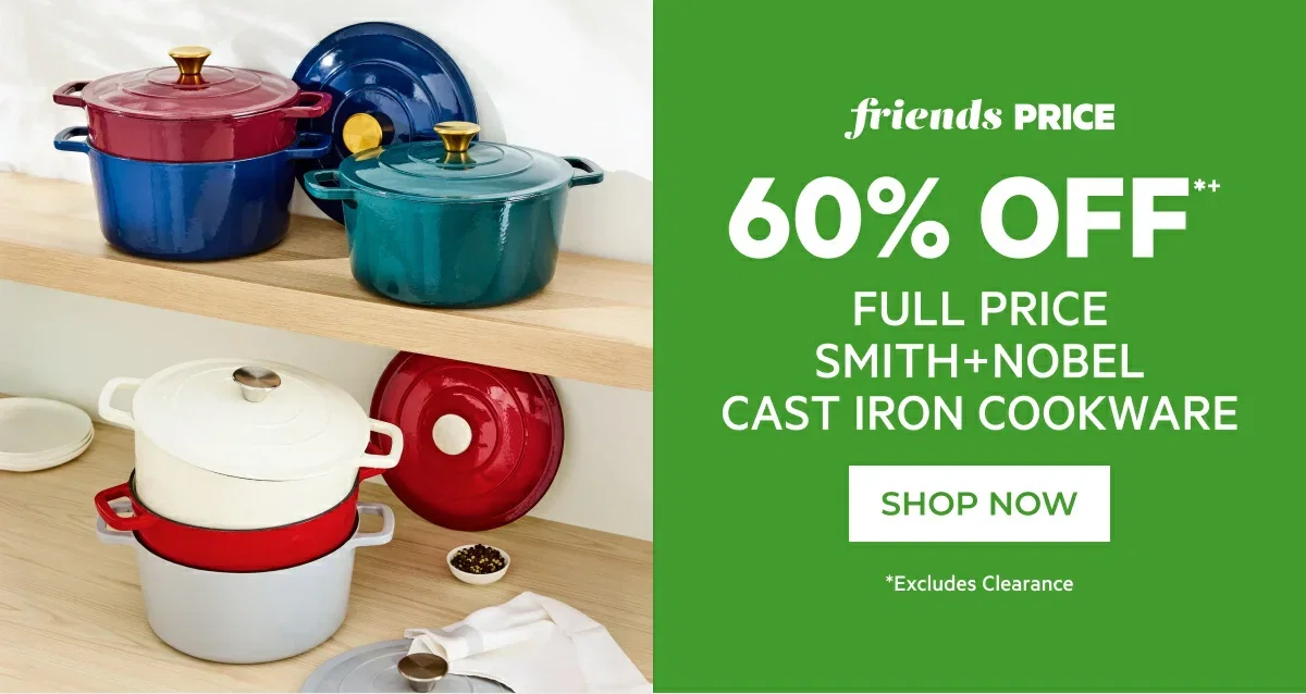 60% off full price smith+nobel cast iron cookware