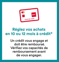Réglez vos achats en 10 ou 12 mois à crédit